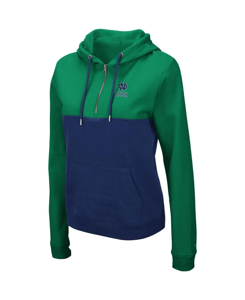 Women's Colosseum Green, Navy Notre Dame Fighting Irish Aidan Half-Zip Hoodie