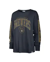 Women's '47 Brand Navy Milwaukee Brewers Statement Long Sleeve T-shirt