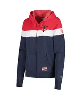 Women's New Era Heather Navy Minnesota Twins Colorblock Full-Zip Hoodie Jacket