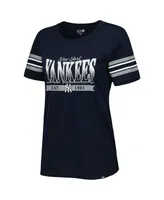 Women's New Era Navy New York Yankees Team Stripe T-shirt