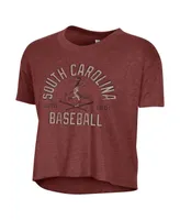 Women's Alternative Apparel Garnet South Carolina Gamecocks Baseball Headliner Cropped T-shirt