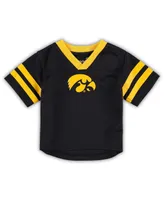 Infant Boys and Girls Black, Gold Iowa Hawkeyes Red Zone Jersey and Pants Set