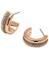 Olivia Burton 18K Gold-Plated Crystal Hoop Earrings