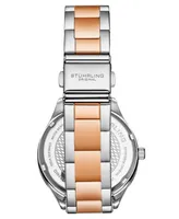 Stuhrling Women's Symphony Two-Tone Stainless Steel, Mother of Pearl Dial, 45mm Round Watch - Two