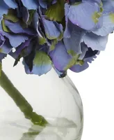 Nearly Natural Blooming Hydrangea Artificial Arrangement in Vase