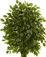 Nearly Natural 5' Ficus Uv-Resistant Indoor/Outdoor Artificial Tree with Woven Trunk