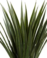 Nearly Natural 4.5' Spiked Agave Indoor/Outdoor Artificial Plant in Black Planter