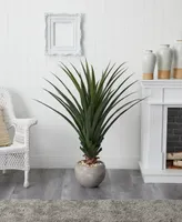 Nearly Natural Spiked Agave Artificial Plant in Sand Colored Bowl