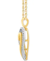 Diamond Heart 18" Pendant Necklace (1/3 ct. t.w.) in 14k Gold-Plated Sterling Silver - Gold