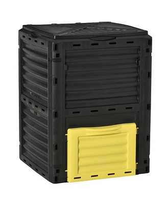 Outsunny Garden Compost Bin 80 Gallon Large Outdoor Compost Container,