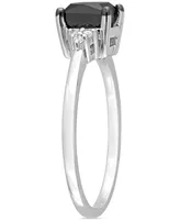 Black Diamond (3/4 ct. t.w.) & White (1/4 Princess-Cut Engagement Ring 14k Gold