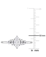 Diamond Marquise-Cut Engagement Ring (1/2 ct. t.w.) 14k White Gold