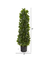 Nearly Natural 3' Sweet Bay Cone Topiary Artificial Tree