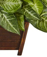 Nearly Natural Nephthytis Artificial Plant in Wood Planter