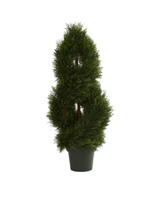 Nearly Natural Double Pond Cypress Spiral Artificial Topiary Tree Uv Resistant