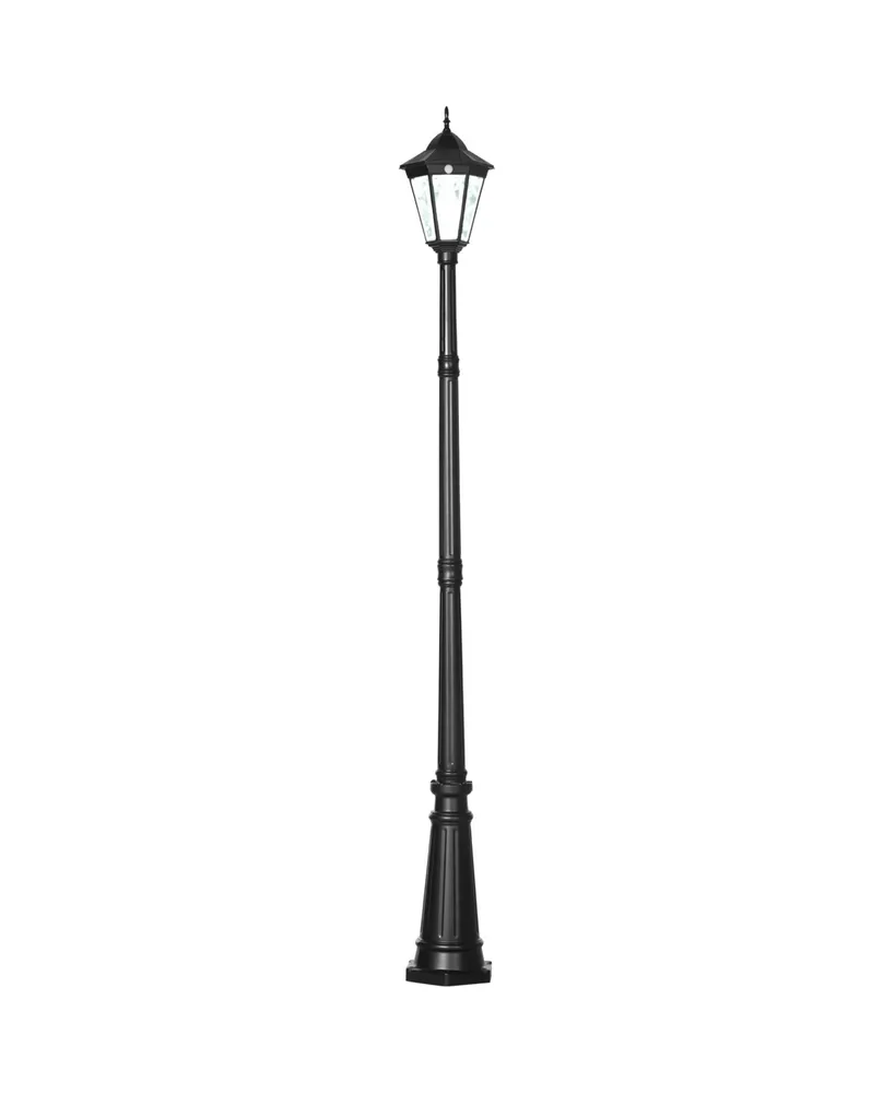 Outsunny 94.5" Solar Lamp Post Light, Dusk to Dawn Vintage Style Street Light, Aluminum Solar Powdered Lamp, Pir Motion Sensor for Garden, Lawn, Pathw