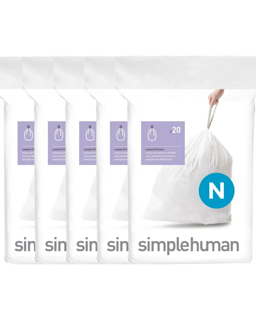 Code N, 100 Pack Custom Fit Liners, White, simplehuman