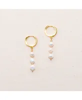 Joey Baby 18K Gold Plated Freshwater Pearls with Rose Gold Beads- Mathilde Earrings For Women