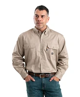 Berne Men's Flame Resistant Button Down Long Sleeve Work Shirt