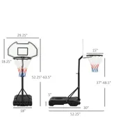 Soozier Aosom Poolside Basketball Hoop Stand Portable Basketball System Goal, Adjustable Height 3'-4', 30" Backboard