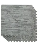Home Aesthetics 100 SqFt 3/8" Eva Sea Haze Grey Wood Grain Foam Mat Interlocking 2'X2' 25pcs