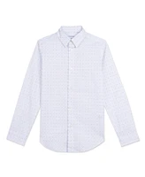 Calvin Klein Little Boys Slim-Fit Stretch Logo Dot-Print Dress Shirt