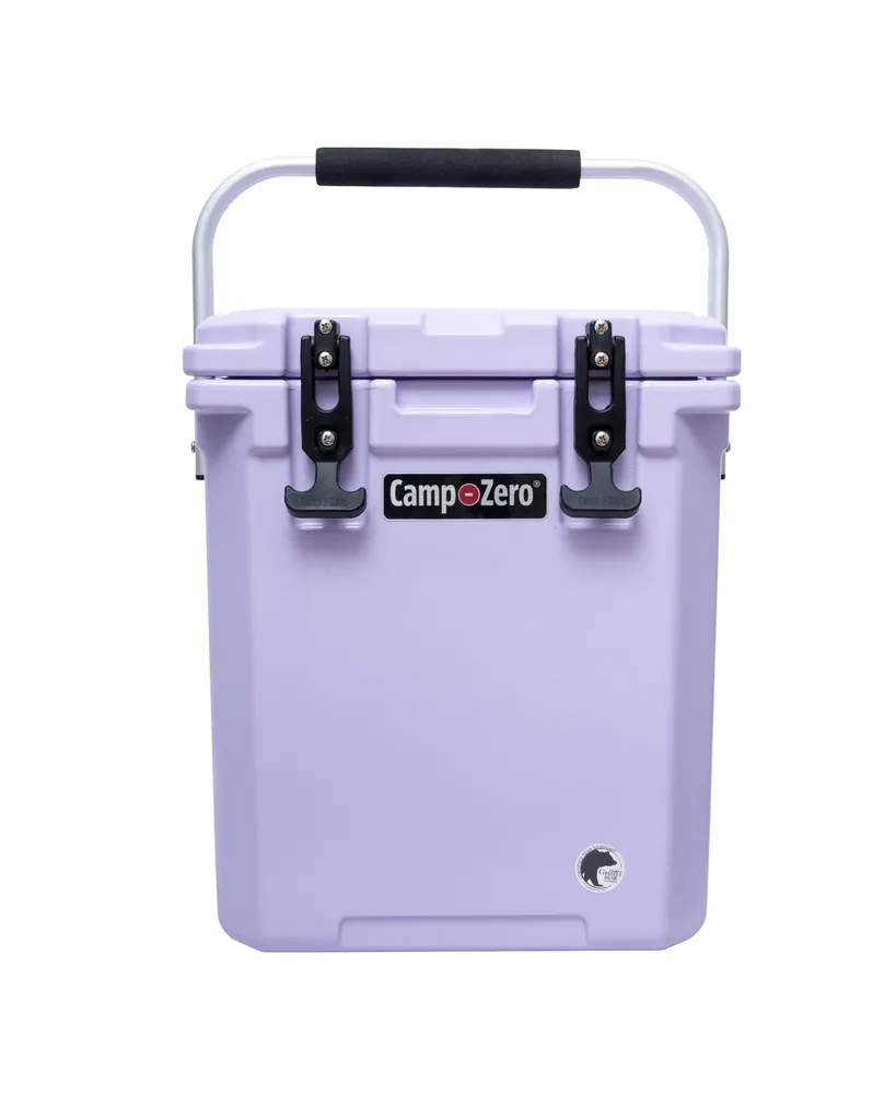 Camp-zero 16 Tall | 16.9 Qt. Premium Cooler with 2 Molded-In Cup Holders and Folding Aluminum Comfort Grip Handle Sky Blue