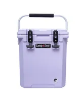 Camp-zero 16 Tall | 16.9 Qt. Premium Cooler with 2 Molded-In Cup Holders and Folding Aluminum Comfort Grip Handle Sky Blue