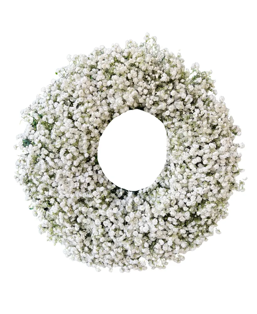 GreenishBlu Fresh Real Babies Breath Spring Wreath