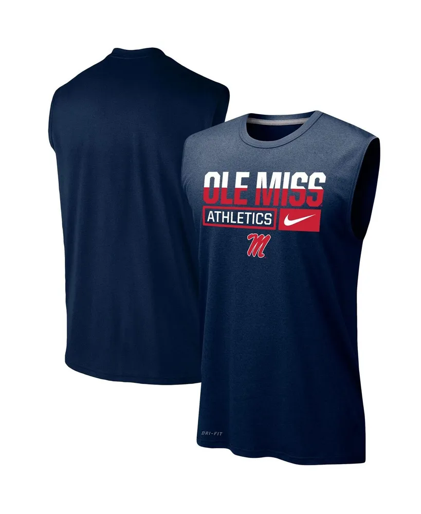 Men's Nike Navy Ole Miss Rebels Wordmark Drop Legend Performance Tank Top