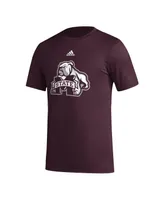 Men's adidas Maroon Mississippi State Bulldogs Basics Secondary Pre-Game Aeroready T-shirt
