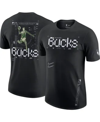 Men's Nike Black Milwaukee Bucks Courtside Air Traffic Control Max90 T-shirt