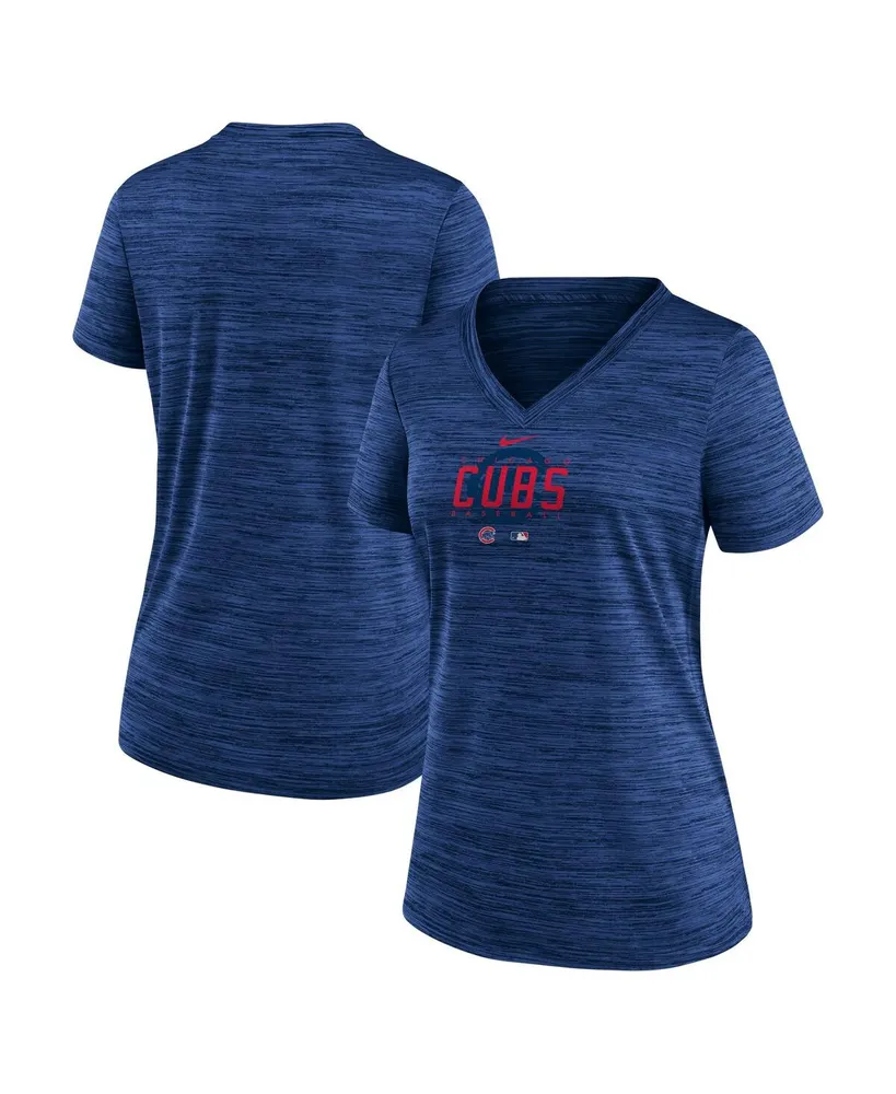 Women's Nike Royal Chicago Cubs Authentic Collection Velocity Practice Performance V-Neck T-shirt