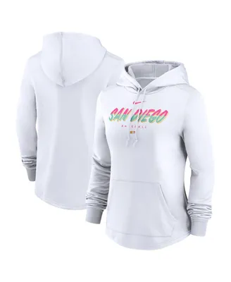 Women's Nike White San Diego Padres City Connect Pregame Performance Pullover Hoodie