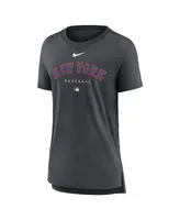 Women's Nike Heather Charcoal New York Mets Authentic Collection Early Work Tri-Blend T-shirt