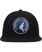 Men's Mitchell & Ness Black Minnesota Timberwolves Side Core 2.0 Snapback Hat