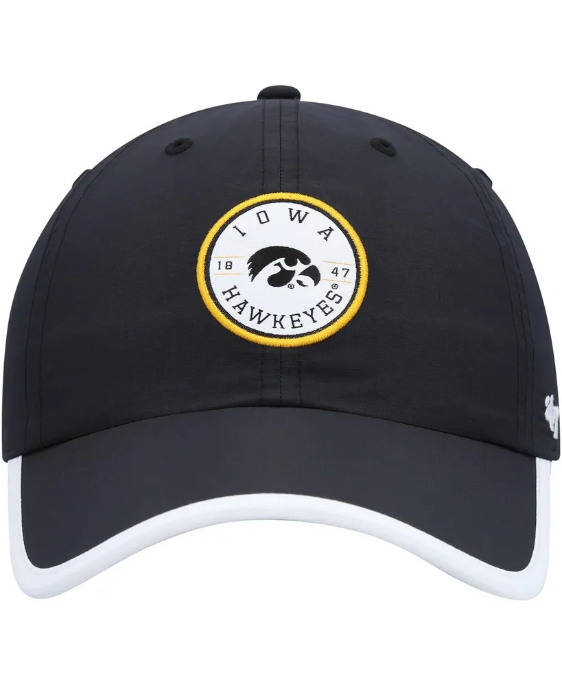 Men's '47 Brand Black Iowa Hawkeyes Microburst Clean Up Adjustable Hat