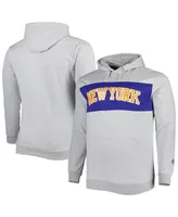 Men's Fanatics Heather Gray New York Knicks Big and Tall Wordmark Pullover Hoodie