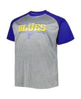 Men's Heather Gray St. Louis Blues Big and Tall Logo Raglan T-shirt