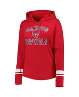 Women's Red Washington Capitals Colorblock Plus Pullover Hoodie Jacket