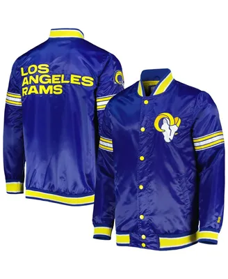 Men's Starter Royal Los Angeles Rams Midfield Satin Full-Snap Varsity Jacket