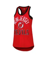 Women's G-iii 4Her by Carl Banks Red New Jersey Devils First Base Racerback Scoop Neck Tank Top