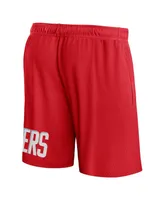 Men's Fanatics Red La Clippers Free Throw Mesh Shorts