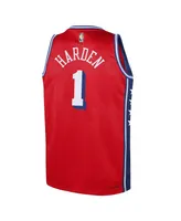 Big Boys and Girls Jordan James Harden Red Philadelphia 76ers 2022/23 Swingman Jersey - Statement Edition