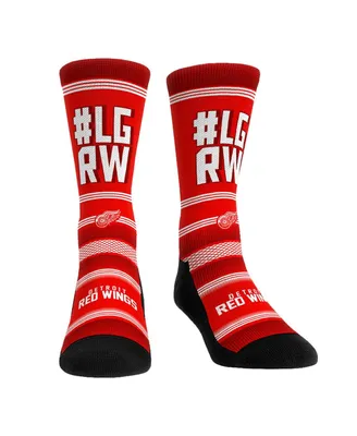 Men's and Women's Rock 'Em Socks Detroit Red Wings Team Slogan Crew