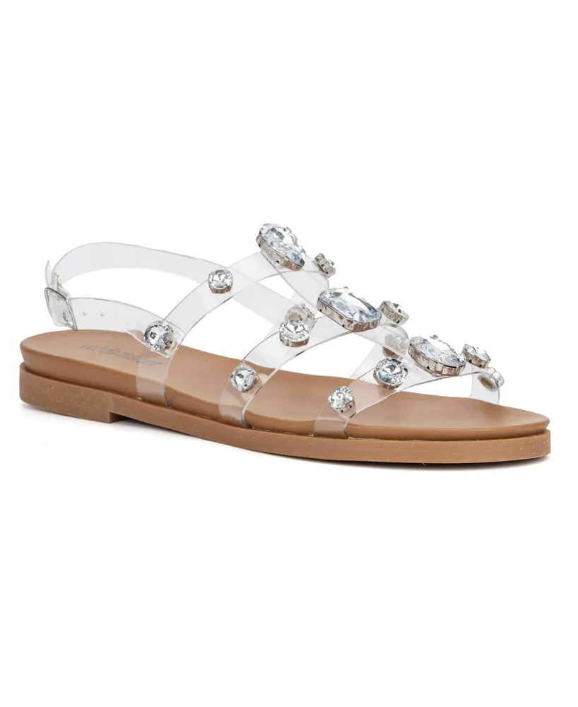 Olivia Miller Women's Crystal Clear Sandals
