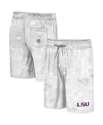 Men's Colosseum White Lsu Tigers Realtree Aspect Ohana Swim Shorts