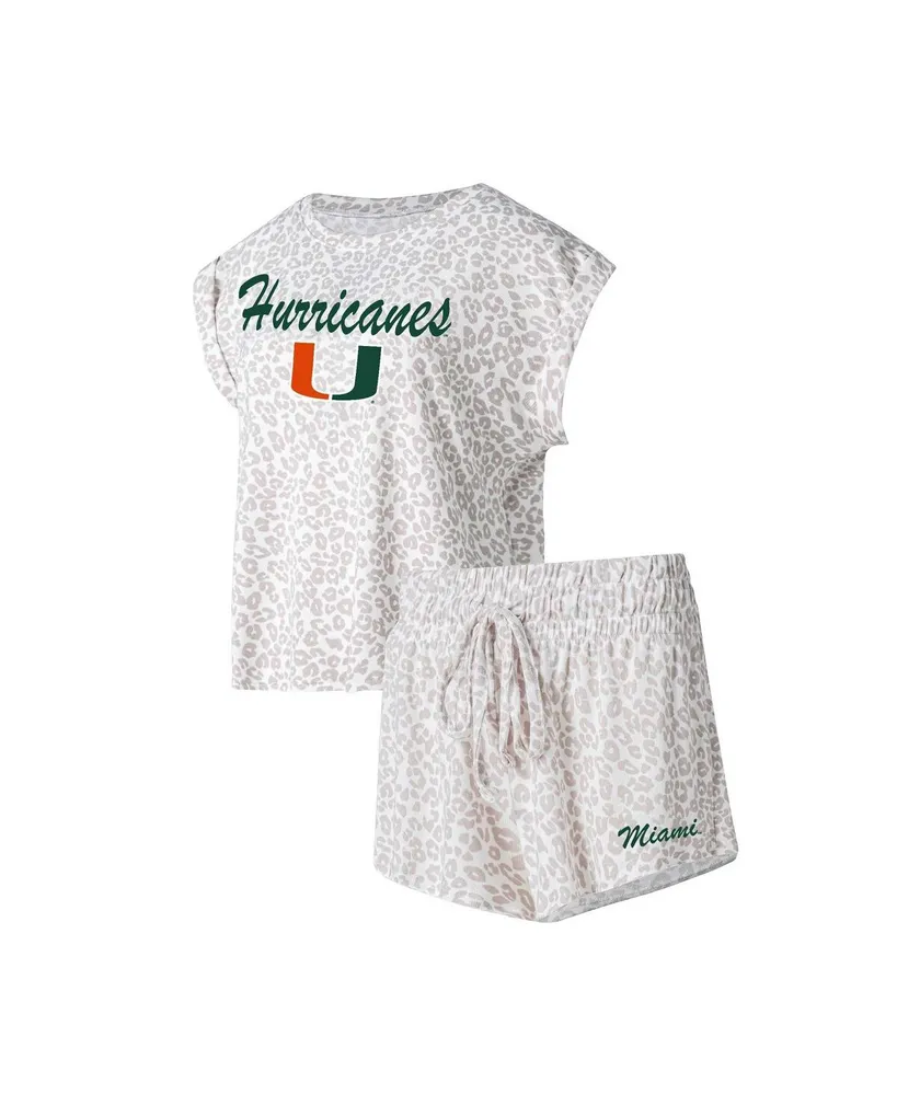 Women's Concepts Sport Green/Black Miami Hurricanes Ultimate Flannel Sleep  Shorts