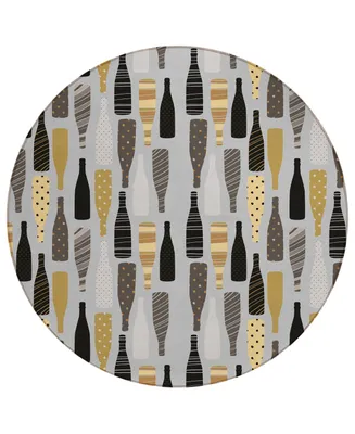 D Style Vertes Kitchen VRT12 8' x 8' Round Area Rug