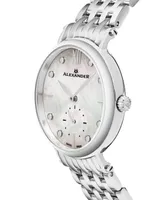 Alexander Women's Roxana Silver-tone Stainless Steel , Mother of Pearl Dial , 34mm Round Watch - Silver